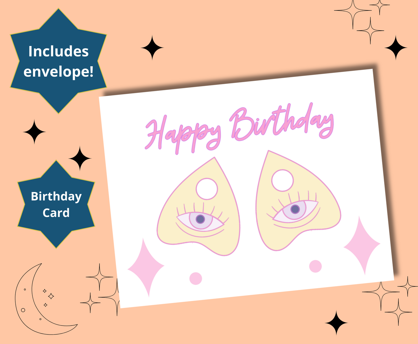 Planchette Ouija Pretty Witchy Birthday Greeting Card