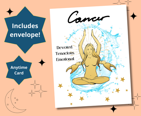 CANCER Zodiac Astrology Birthday Anytime Greeting Card