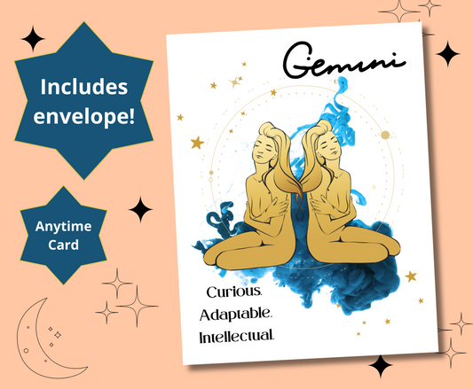 GEMINI Zodiac Astrology Birthday Anytime Greeting Card