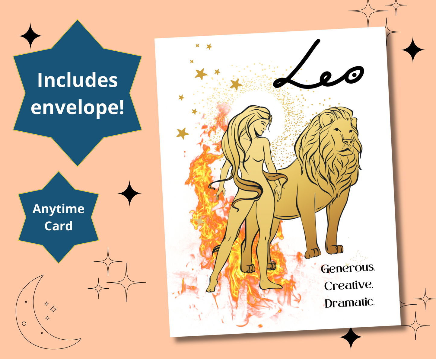 LEO Zodiac Astrology Birthday Anytime Greeting Card