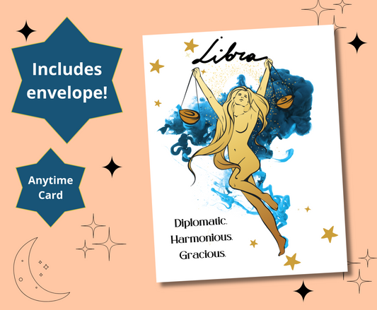 LIBRA Zodiac Astrology Birthday Anytime Greeting Card