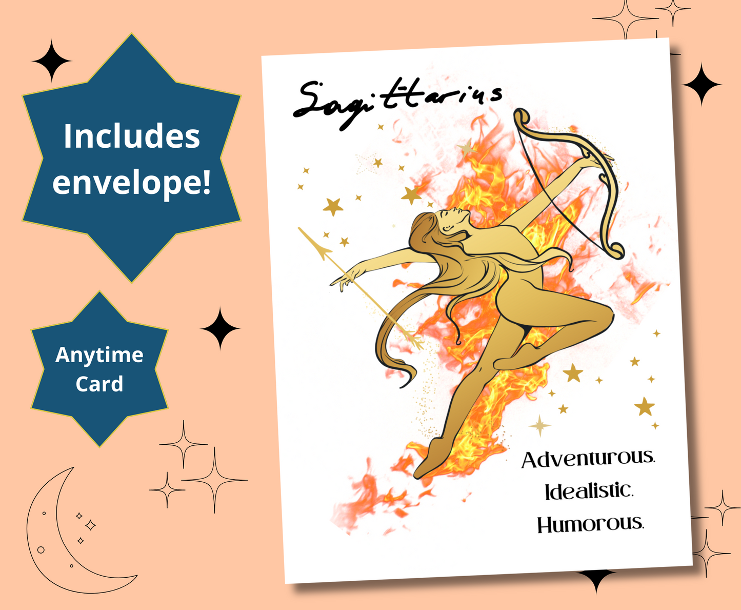 SAGITTARIUS Zodiac Astrology Birthday Anytime Greeting Card