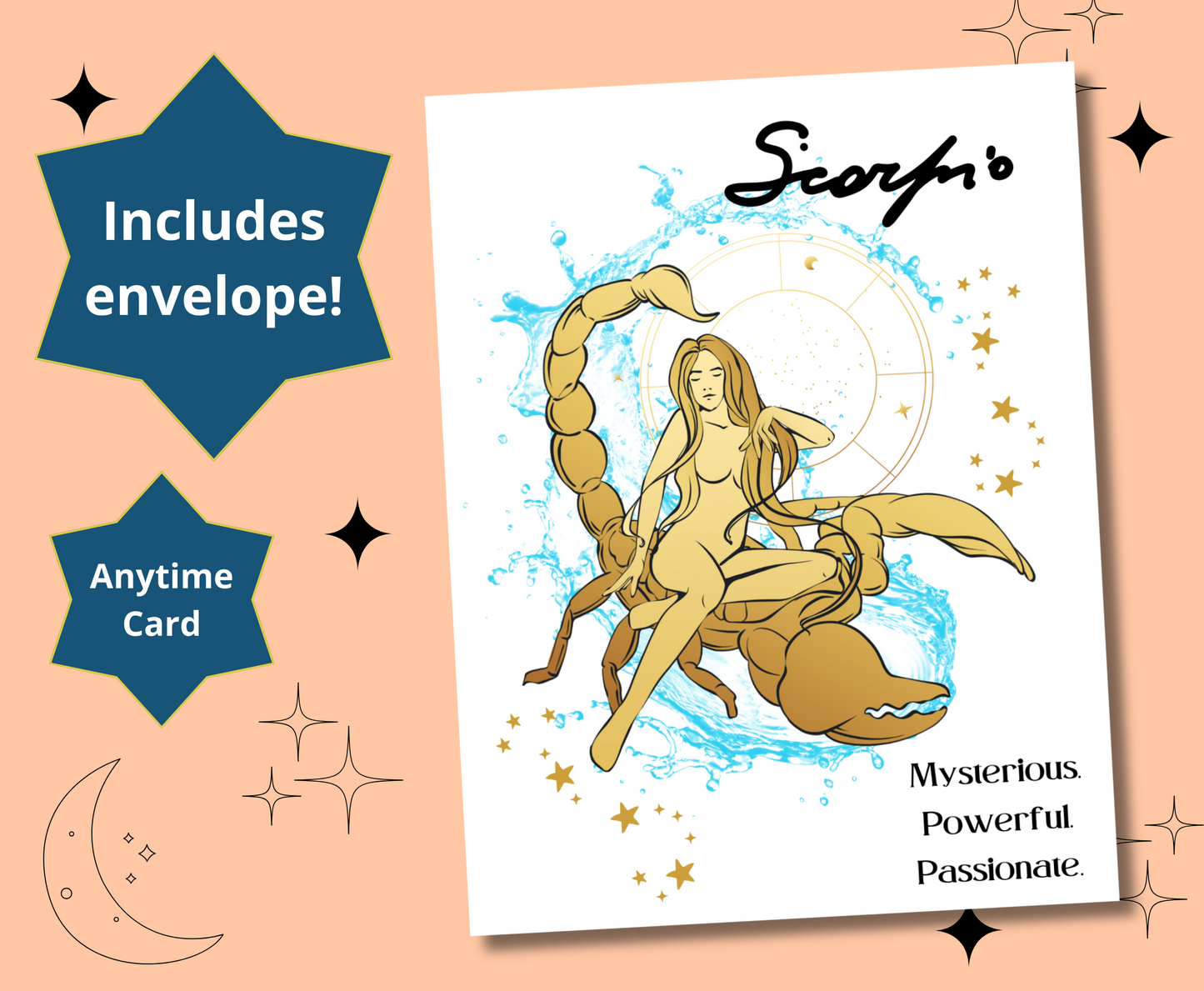 SCORPIO Zodiac Astrology Birthday Anytime Greeting Card