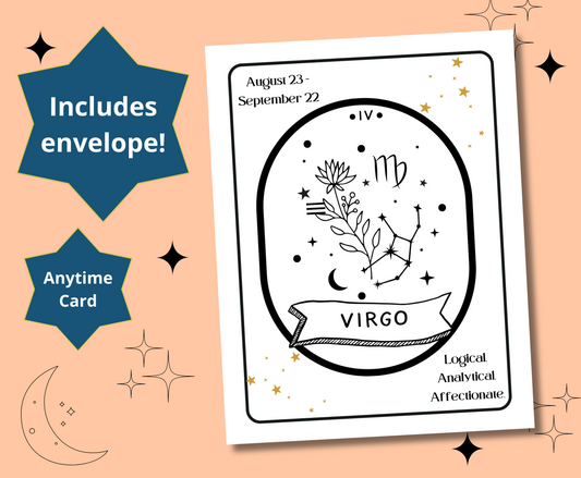 VIRGO Tarot Zodiac Astrology Birthday Anytime Greeting Card