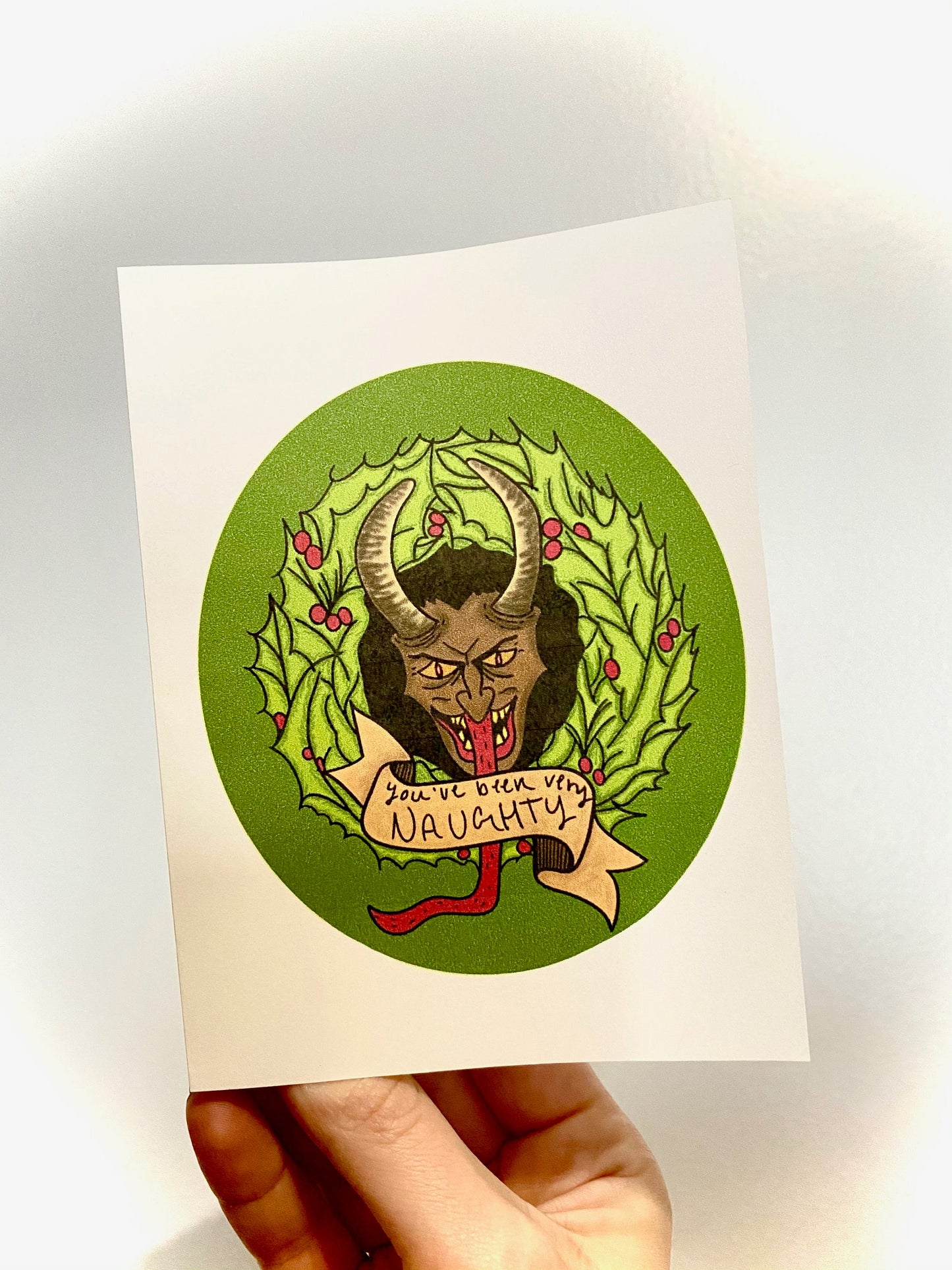 INSTANT DOWNLOAD! Print At Home! Krampus Naughty Horror Holiday Christmas Card