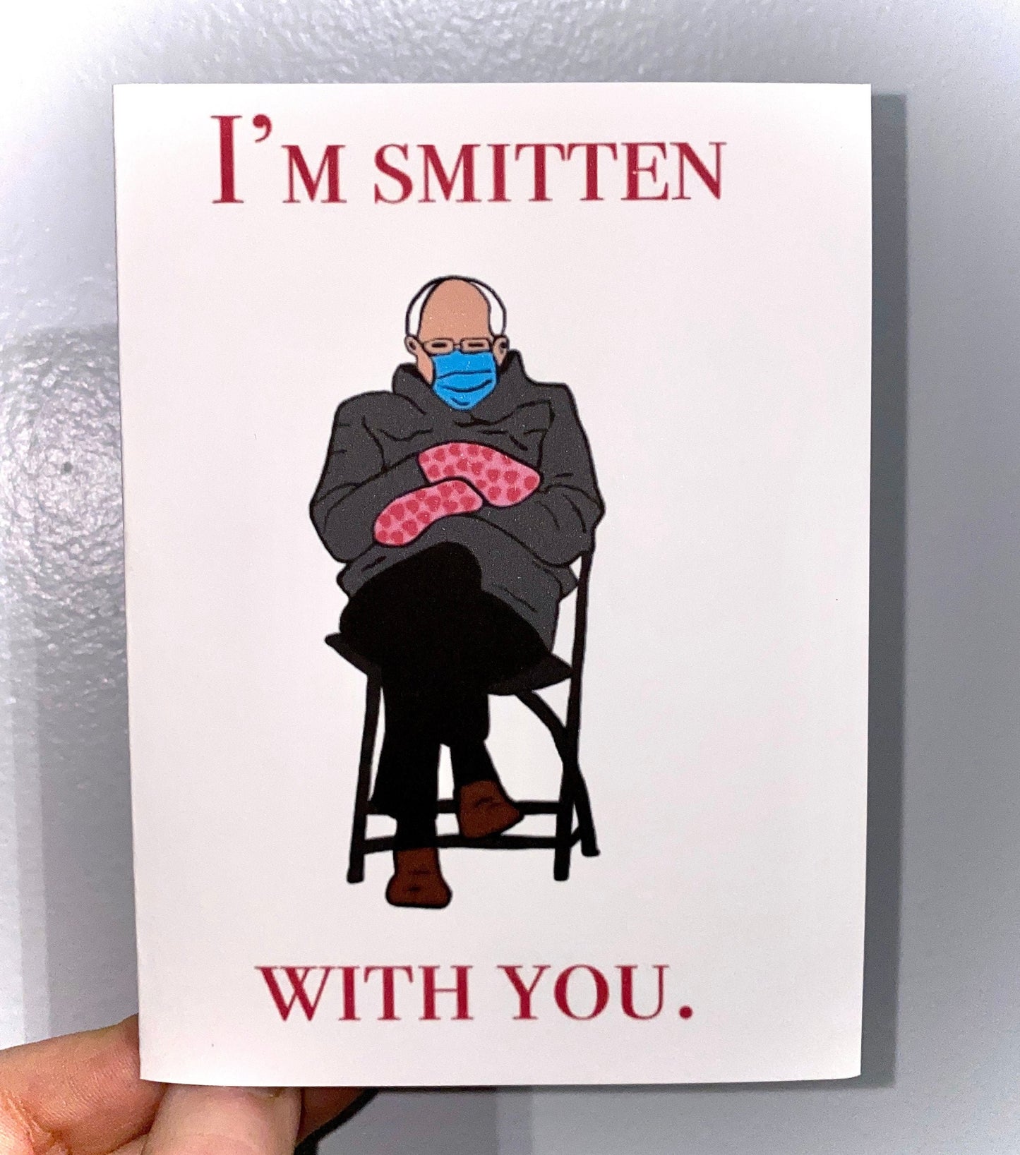 INSTANT DOWNLOAD! Print At Home! Bernie Sanders sMitten Meme Love Valentine Anniversary GreetingCard