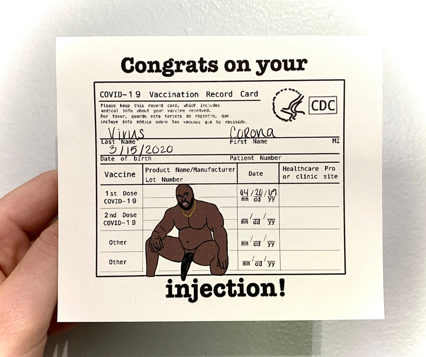 INSTANT DOWNLOAD! Print At Home! Barry Internet Prank COVID-19 Vaccine Vax Jab Funny Congrats Card