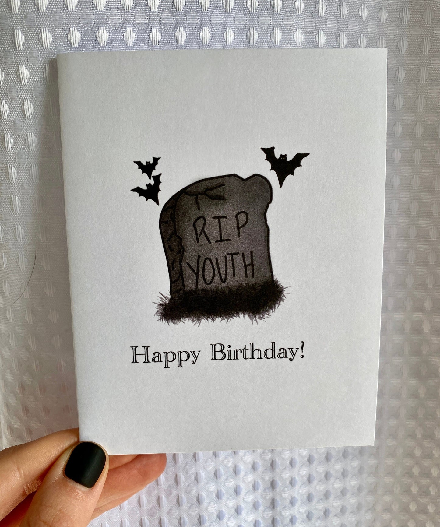 INSTANT DOWNLOAD! Print At Home! RIP Youth Goth Halloween Horror Funny Birthday Card