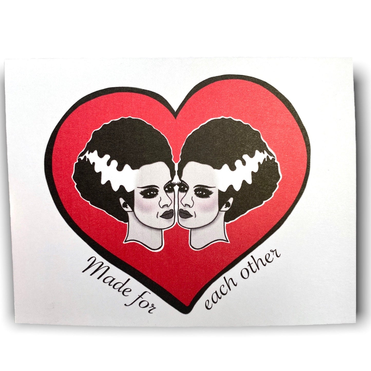 Bride of Frankenstein Monster LGBTQ Love Anniversary Wedding Card