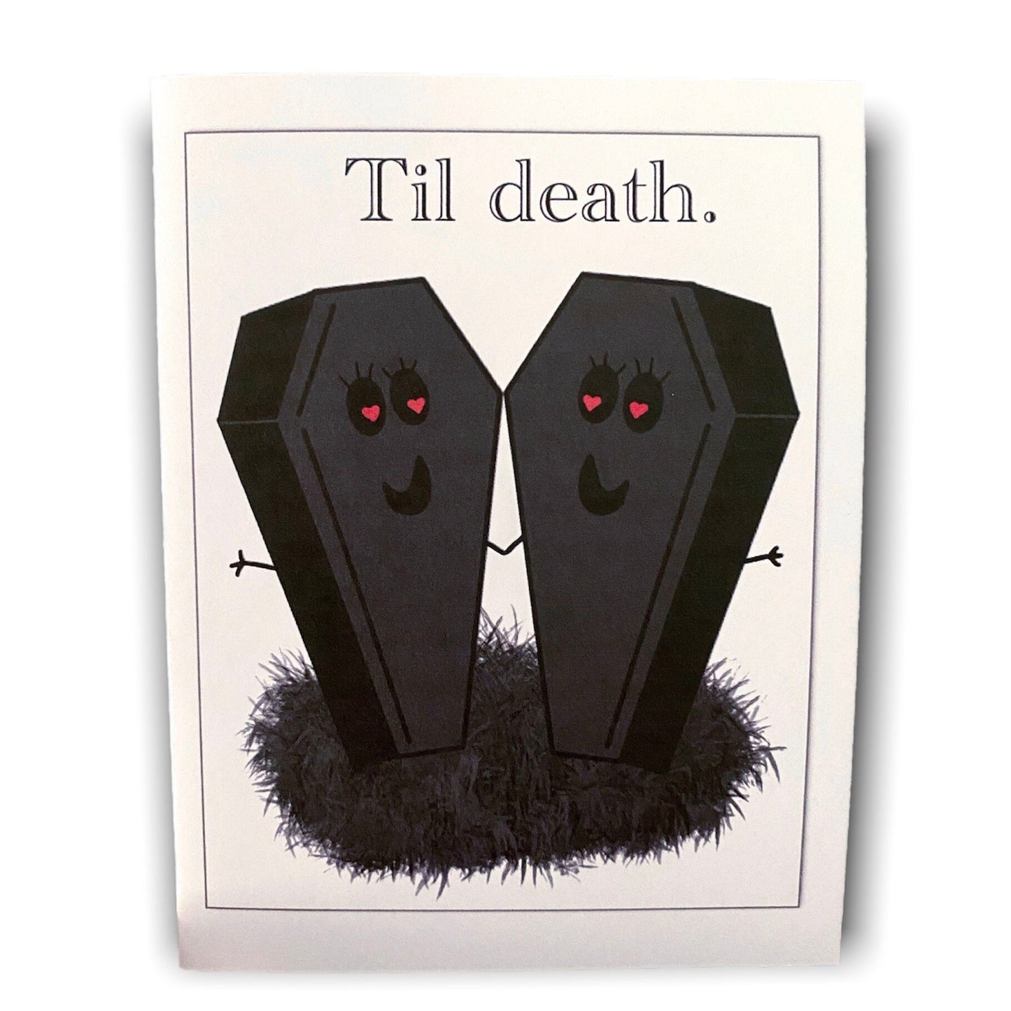 INSTANT DOWNLOAD! Print At Home! Gothic Horror Coffin Cute Wedding Love Card