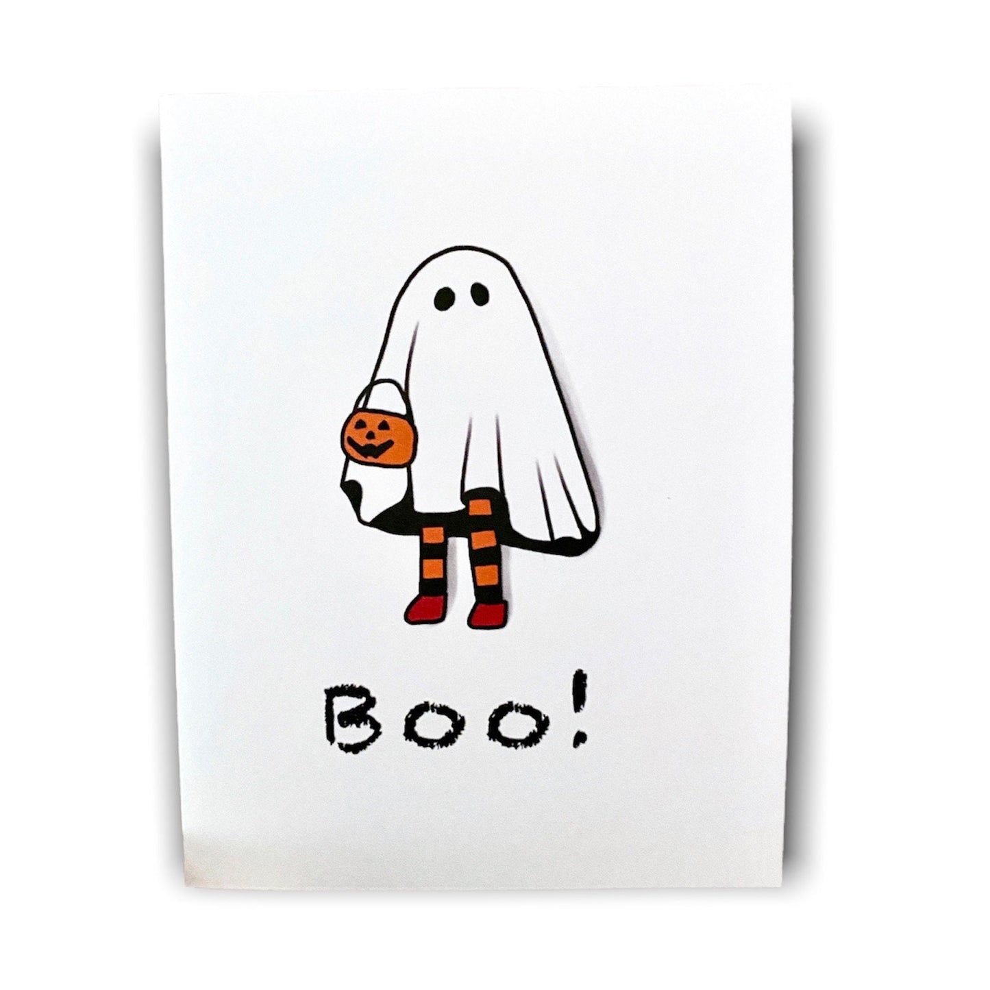 INSTANT DOWNLOAD! Print At Home! Cute Halloween Sheet Ghost Boo Greeting Card