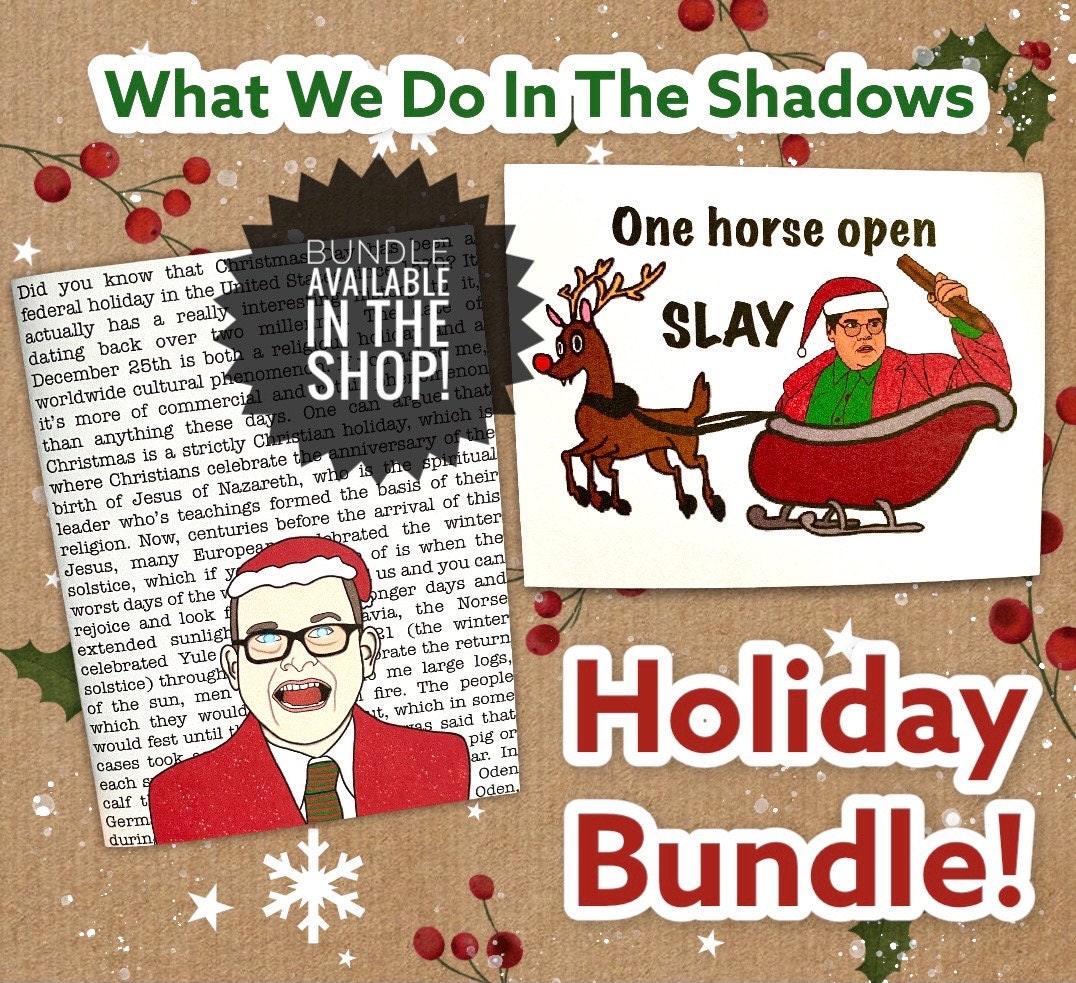 INSTANT DOWNLOAD! Print At Home! Guillermo Vampire Familiar What We Do In The Shadows Slay Funny Christmas Holiday Card