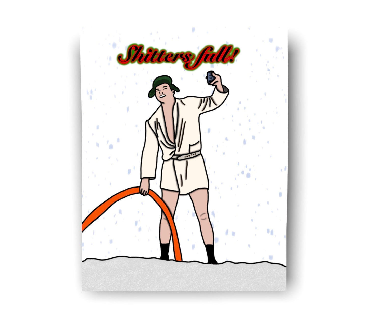 Cousin Eddie National Lampoon Christmas Vacation Shitter's Full Funny Christmas Holiday Card