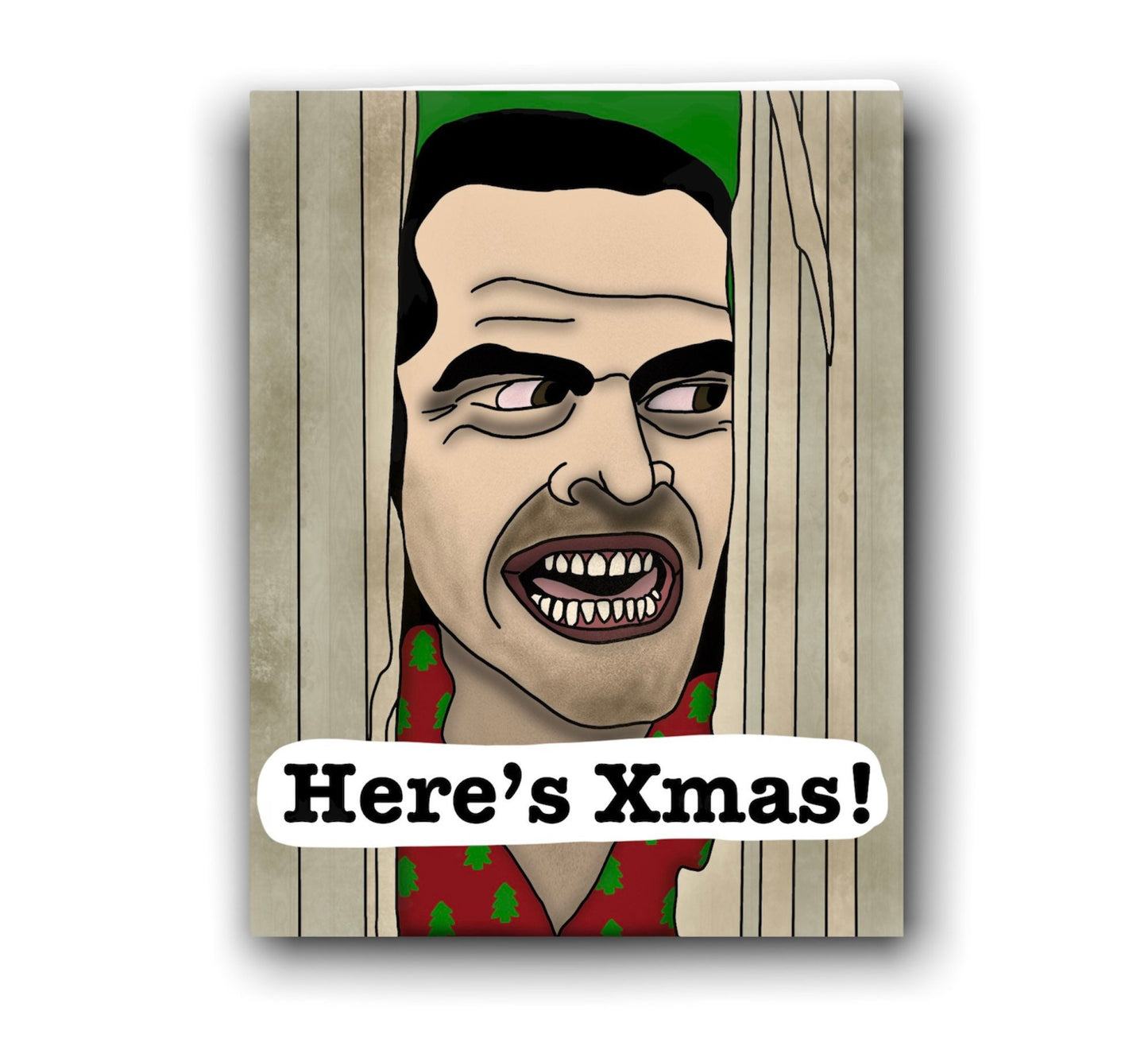 INSTANT DOWNLOAD! Print At Home! Jack Nicholson The Shining Here’s Johnny Scene Horror Christmas Holiday Card