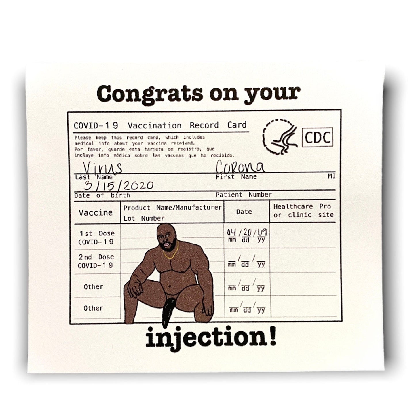 INSTANT DOWNLOAD! Print At Home! Barry Internet Prank COVID-19 Vaccine Vax Jab Funny Congrats Card