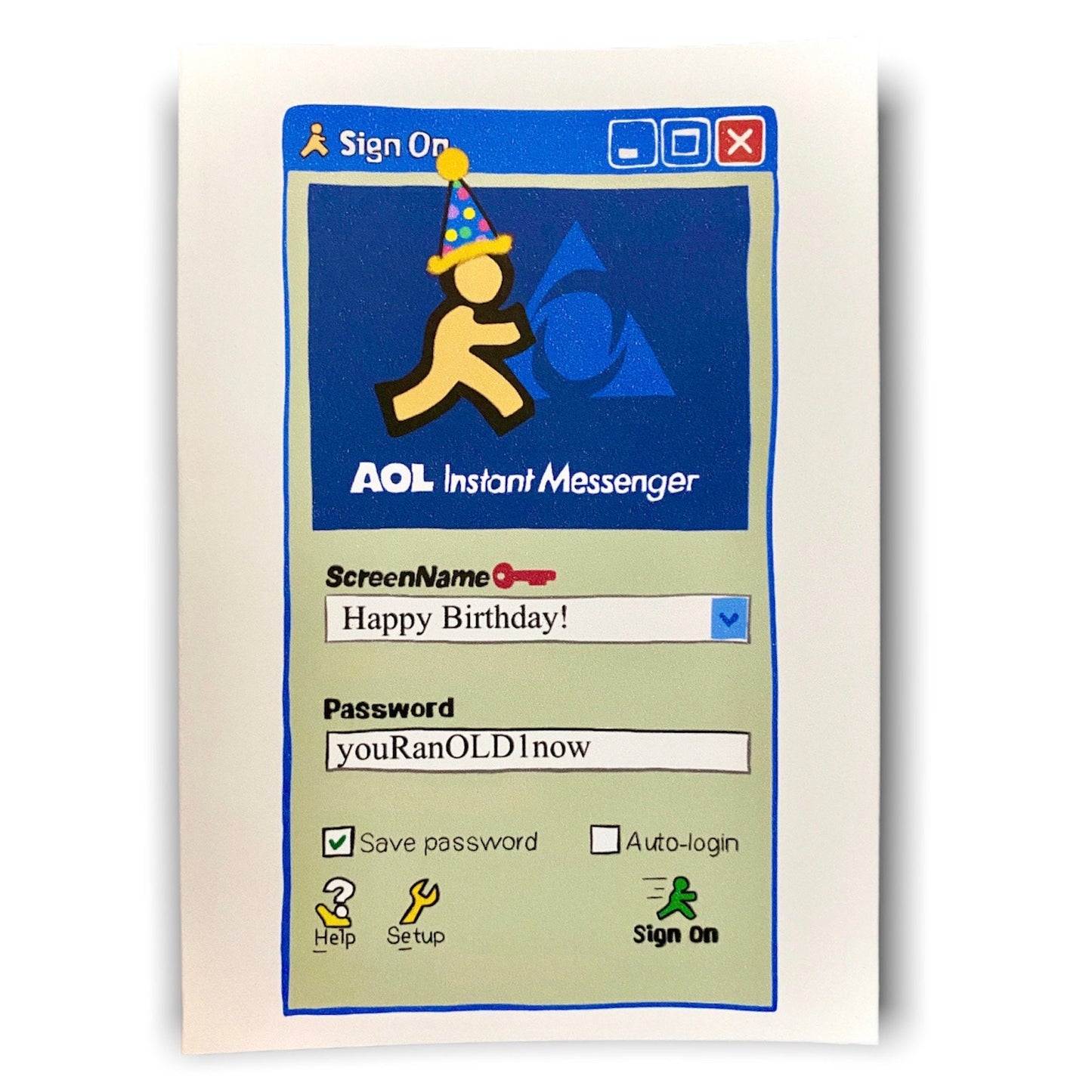 AOL AIM Nostalgia Funny Birthday Card