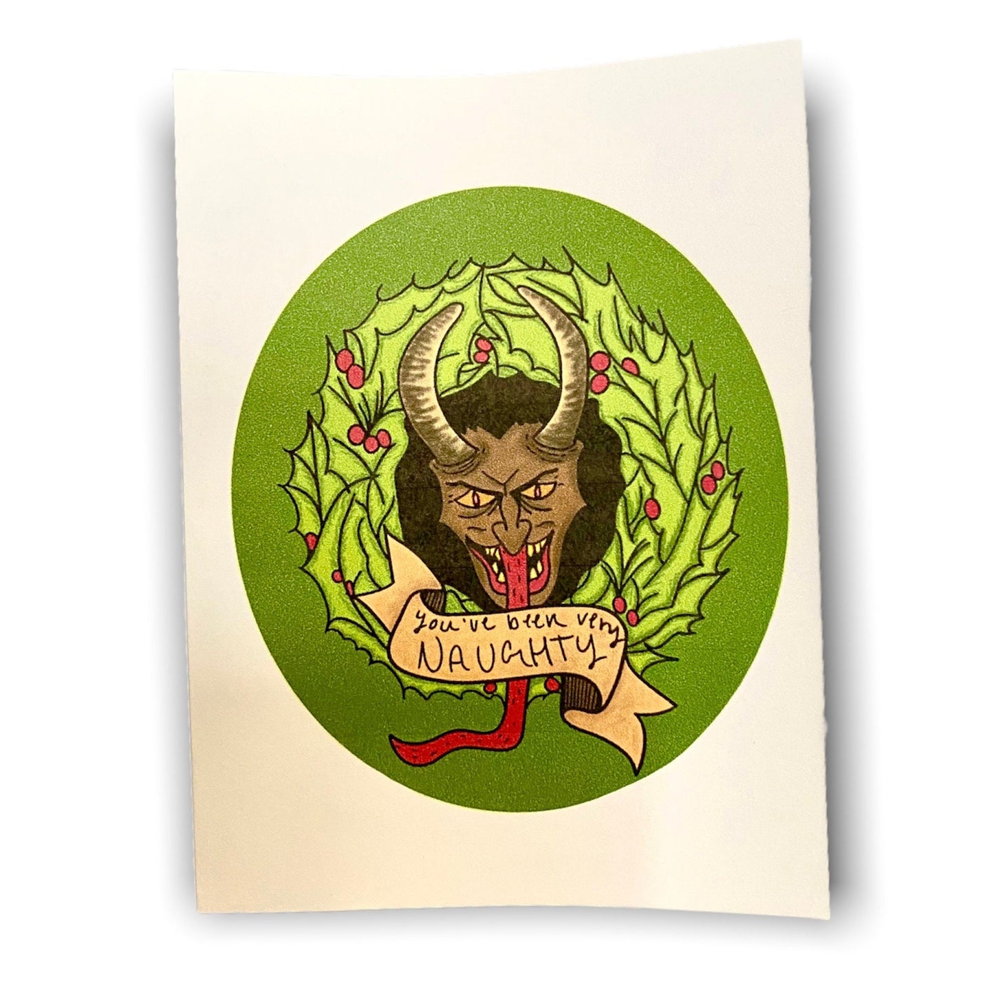 INSTANT DOWNLOAD! Print At Home! Krampus Naughty Horror Holiday Christmas Card