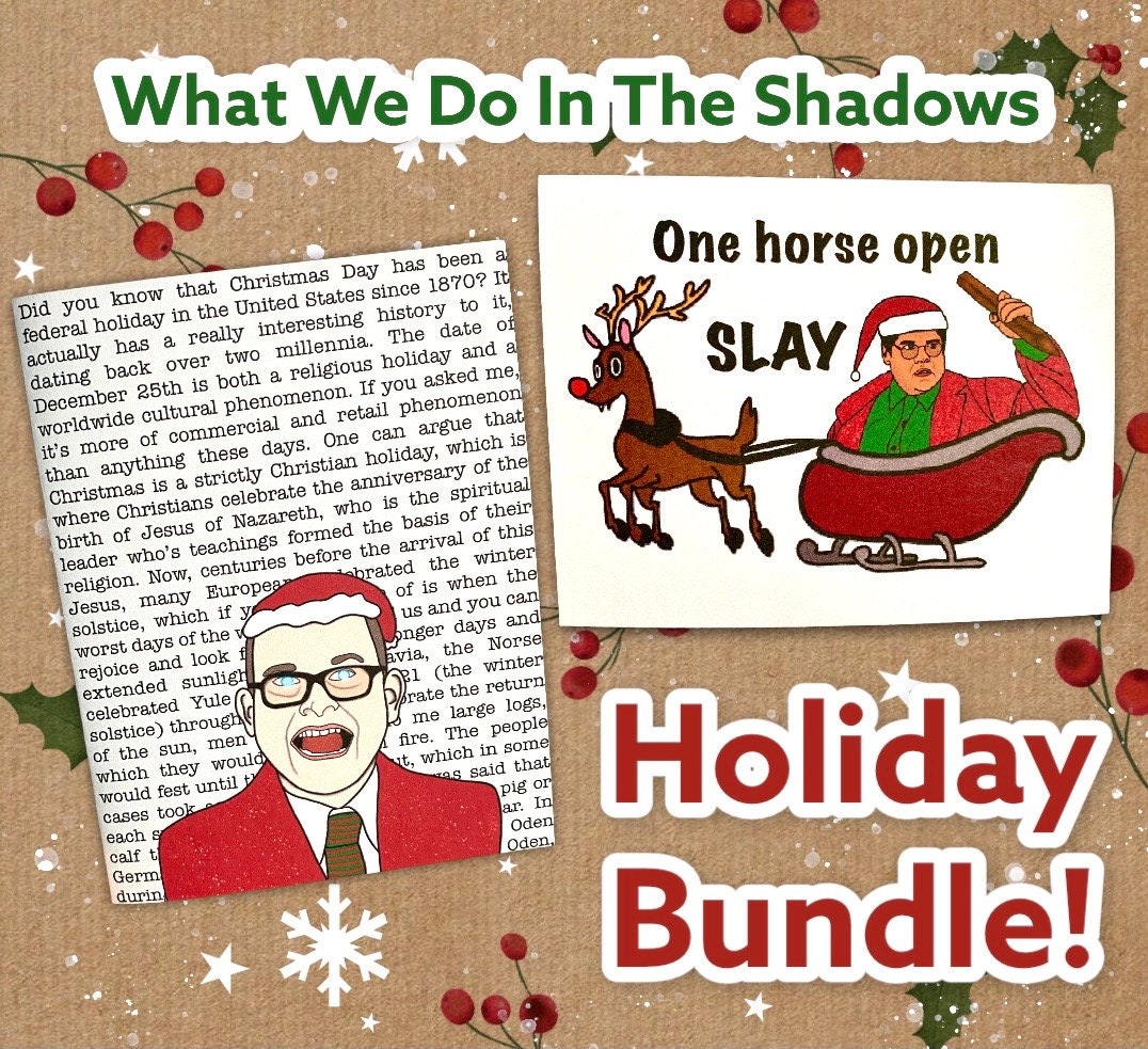 What We Do In The Shadows Colin Robinson/Guillermo Funny Holiday Christmas Card Bundle