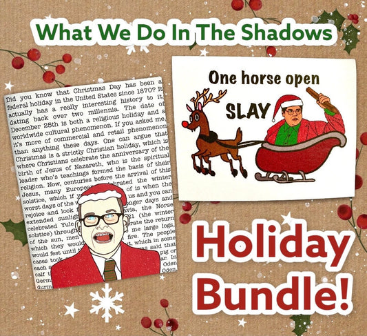 What We Do In The Shadows Colin Robinson/Guillermo Funny Holiday Christmas Card Bundle