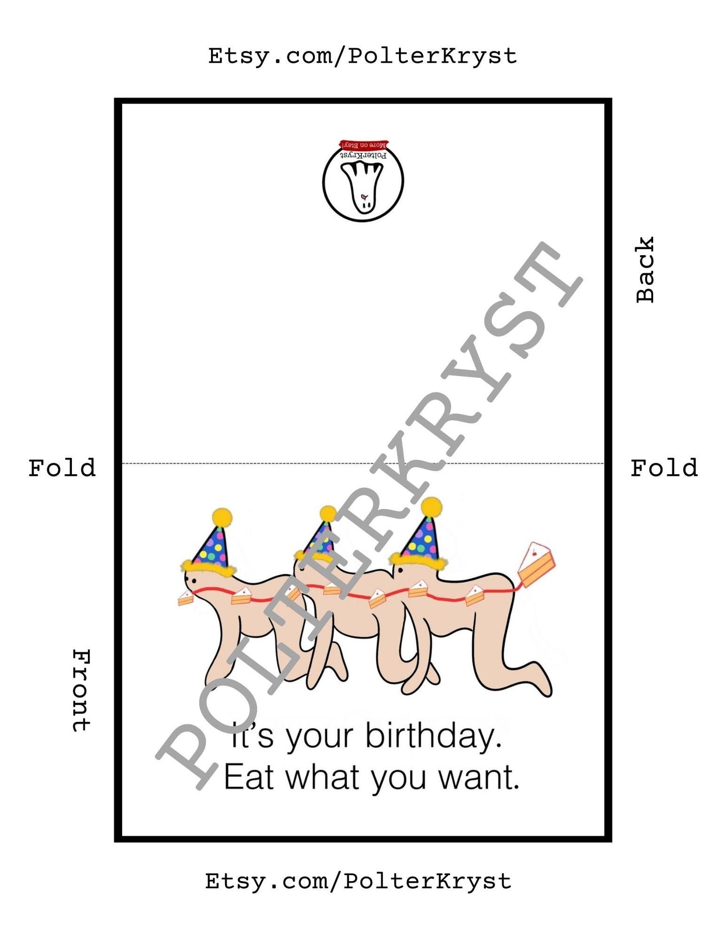 INSTANT DOWNLOAD! Print At Home! Human Centipede Funny Inappropriate Birthday Card