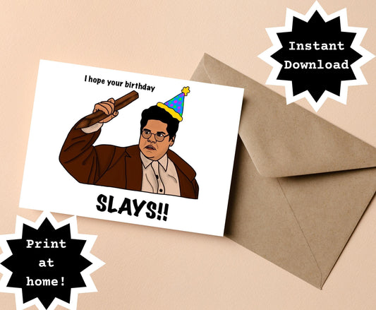 INSTANT DOWNLOAD! Print At Home! Guillermo What We Do In The Shadows Vampire Slayer Funny Birthday Card