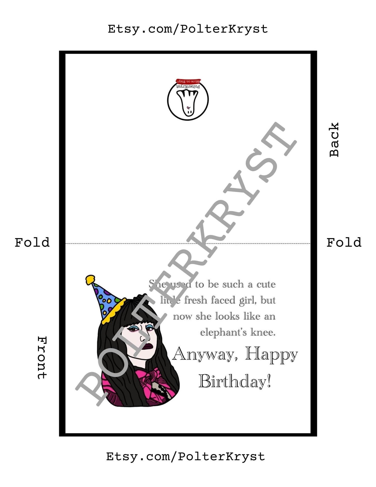 INSTANT DOWNLOAD! Print At Home! Nadja Vampire What We Do In The Shadows Funny Sassy Birthday Card