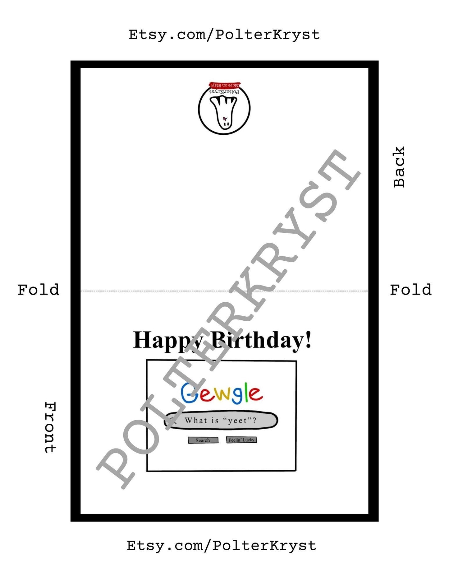 INSTANT DOWNLOAD! Print At Home! Funny Birthday Card Google Search Engine "What is 'yeet'?" Millennial Boomer Bday