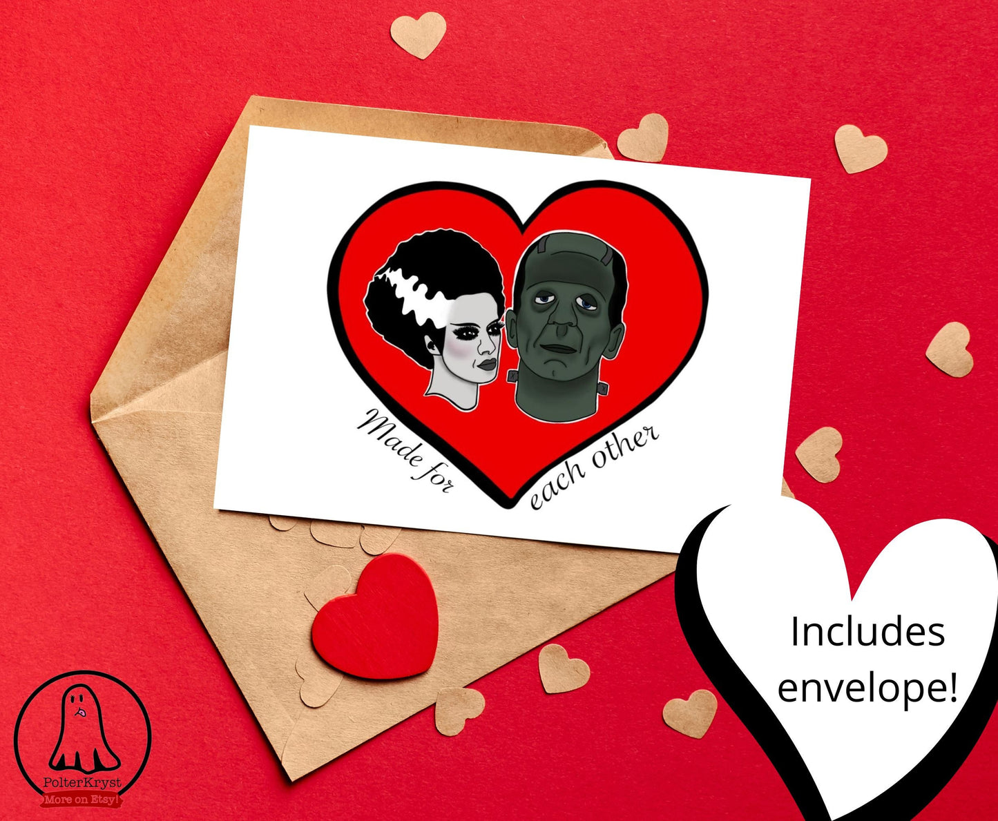 Bride of/Frankenstein's Monster Love Anniversary Engagement Wedding Card