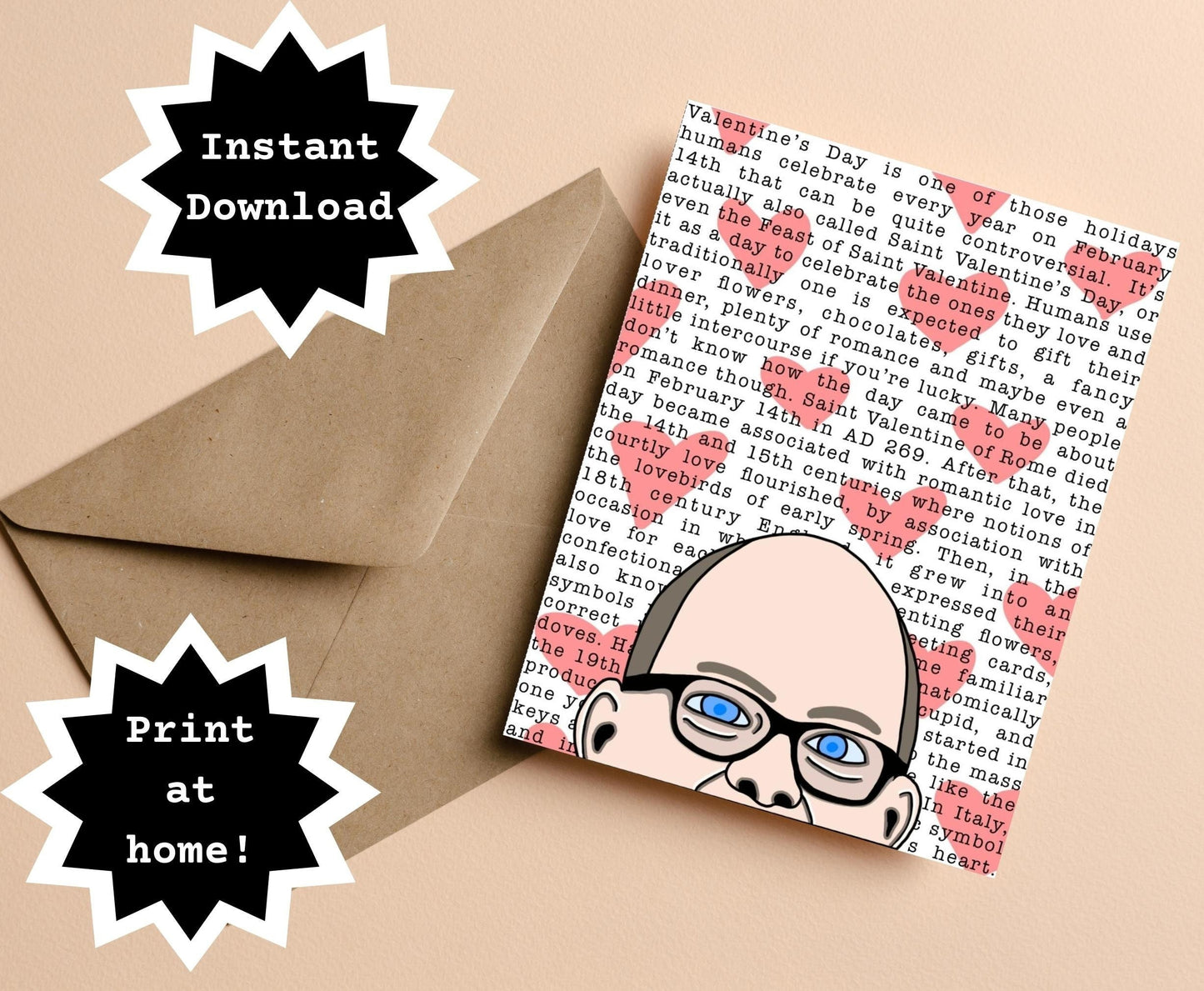 INSTANT DOWNLOAD! Print At Home! Colin Robinson What We Do In The Shadows Energy Vampire Funny Valentine's Day Card