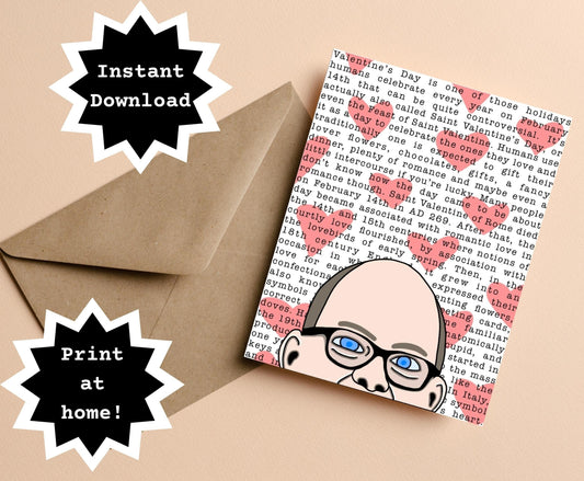 INSTANT DOWNLOAD! Print At Home! Colin Robinson What We Do In The Shadows Energy Vampire Funny Valentine's Day Card