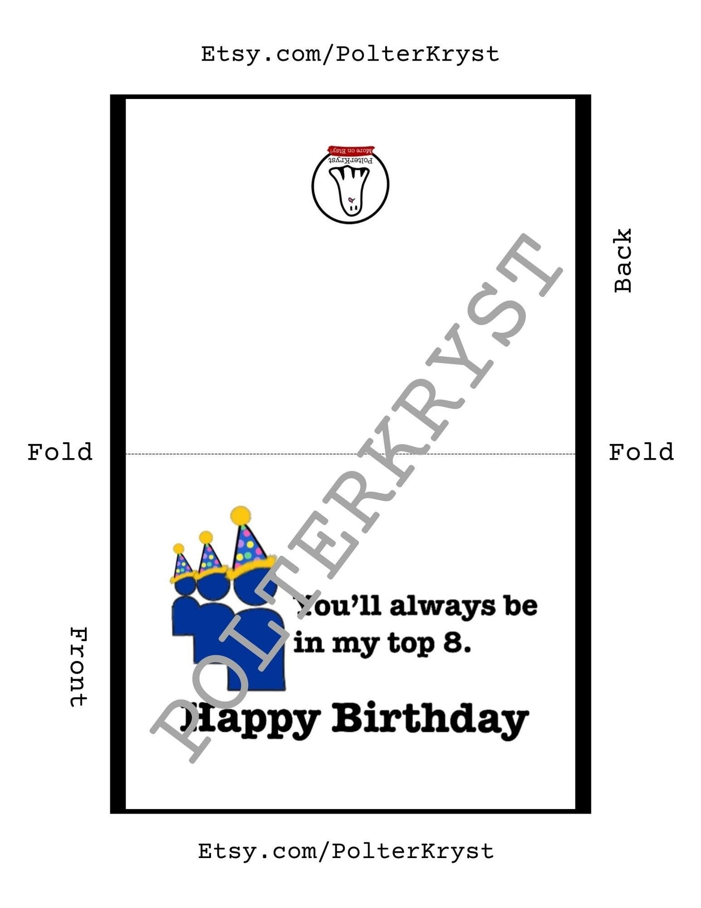 INSTANT DOWNLOAD! Print At Home! Myspace Top 8 Nostalgia Birthday Card