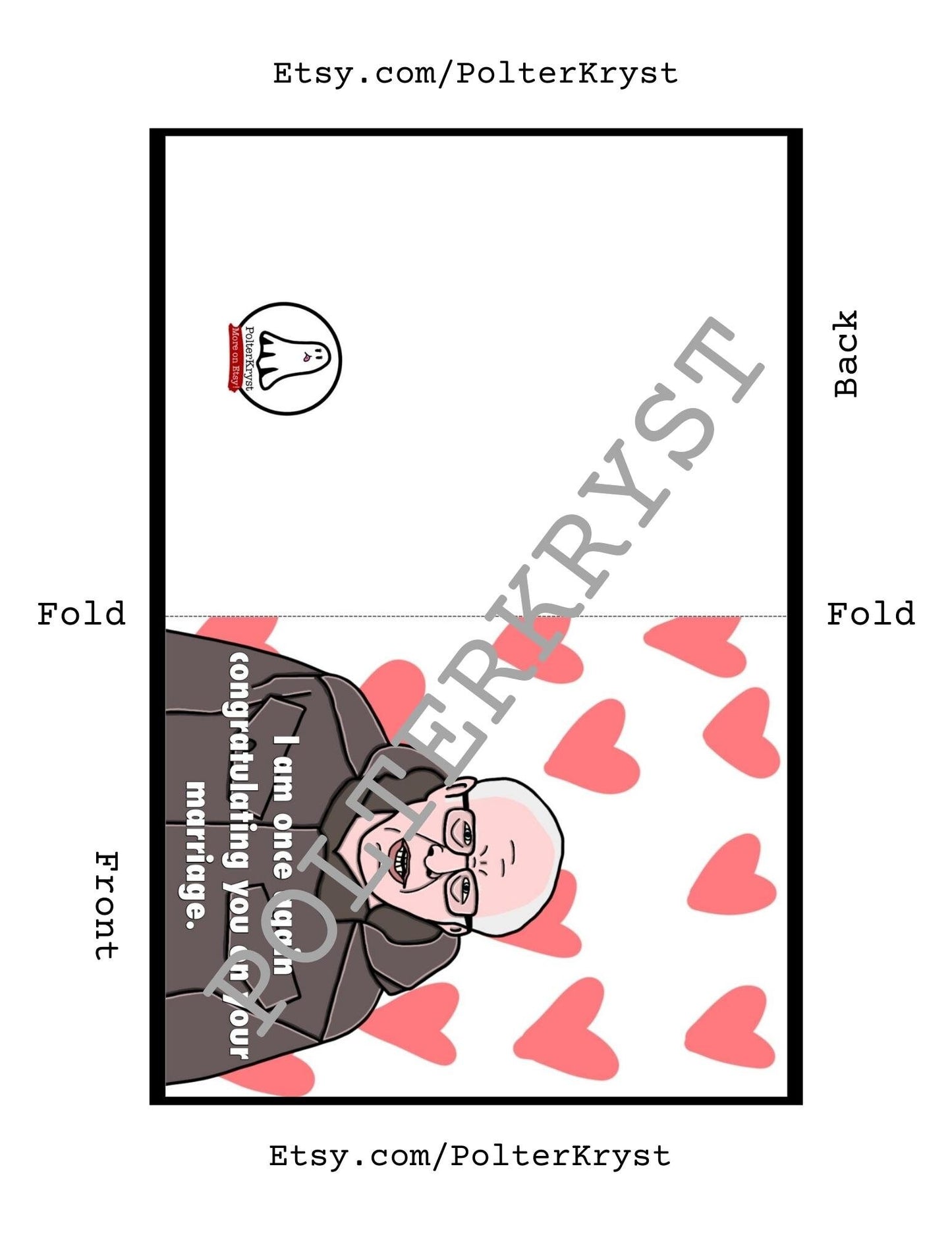 INSTANT DOWNLOAD! Print At Home! Bernie Sanders Funny Once Again Meme Wedding Love Greeting Card