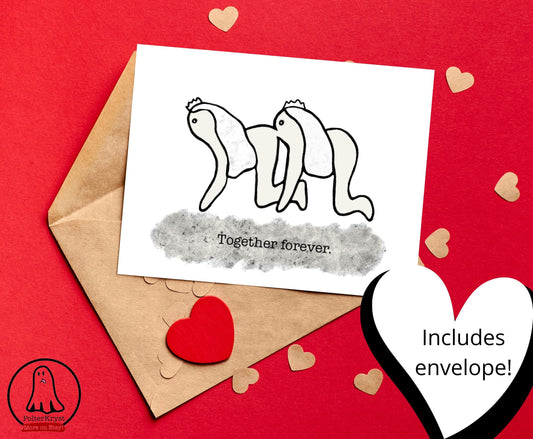 Human Centipede Funny LGBTQ Wedding Engagement Card