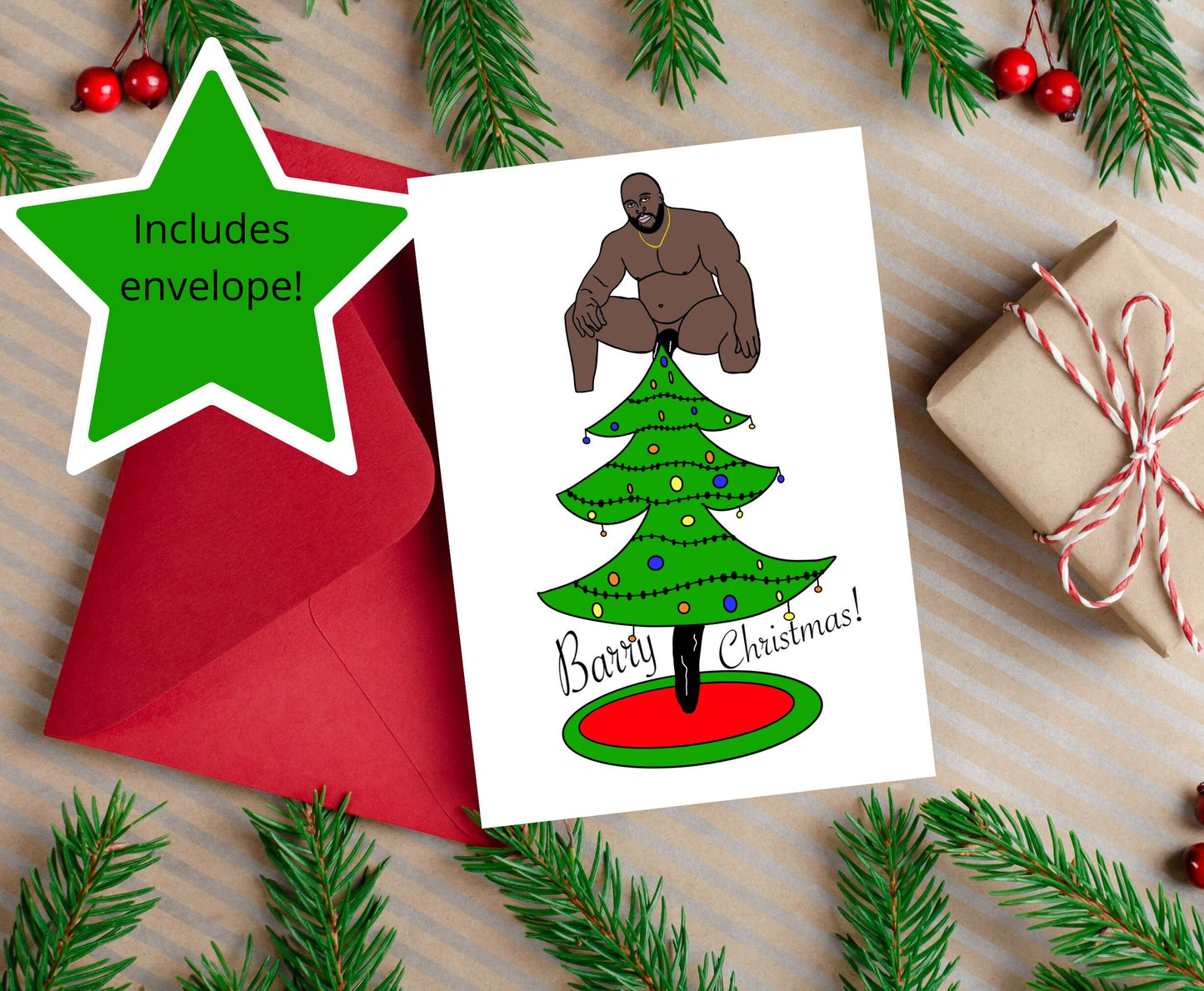 Barry Internet Prank Funny Inappropriate Christmas Holiday Greeting Card