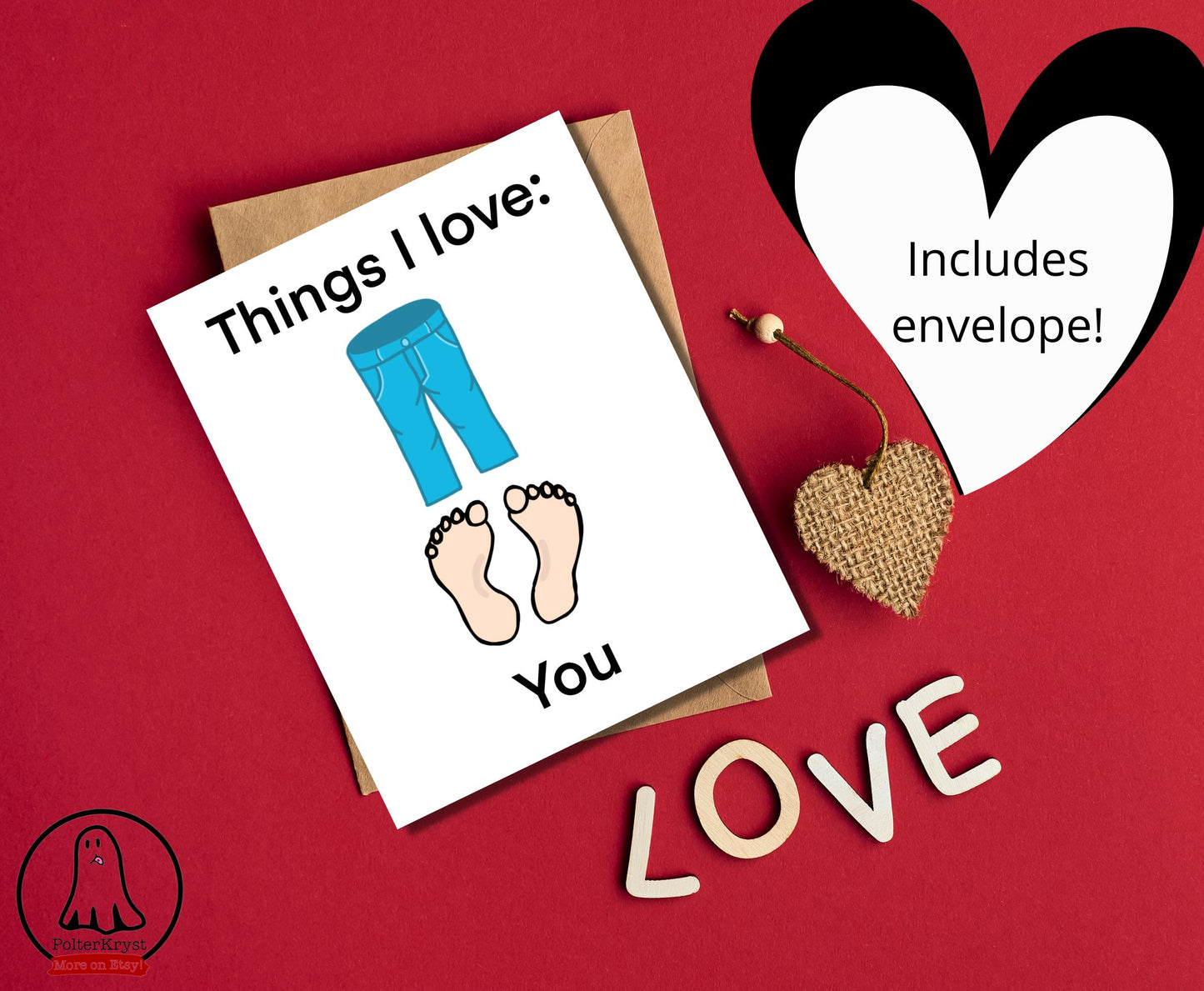 Pantsfeet Funny Love Valentine Anniversary Wedding Greeting Card